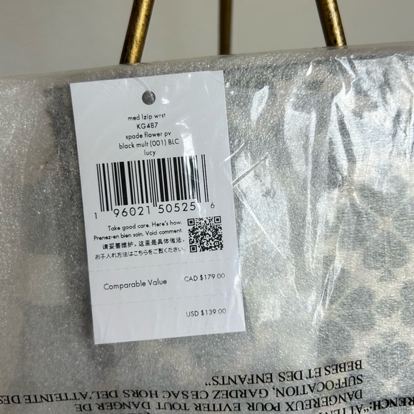 NWT Kate Spade Lucy Spade Flower Medium L-Zip Wristlet - Picture 7 of 8